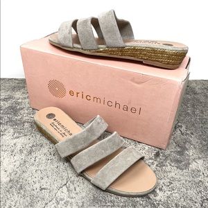 Eric Michael suede leather Reese tan sandals, 8.5